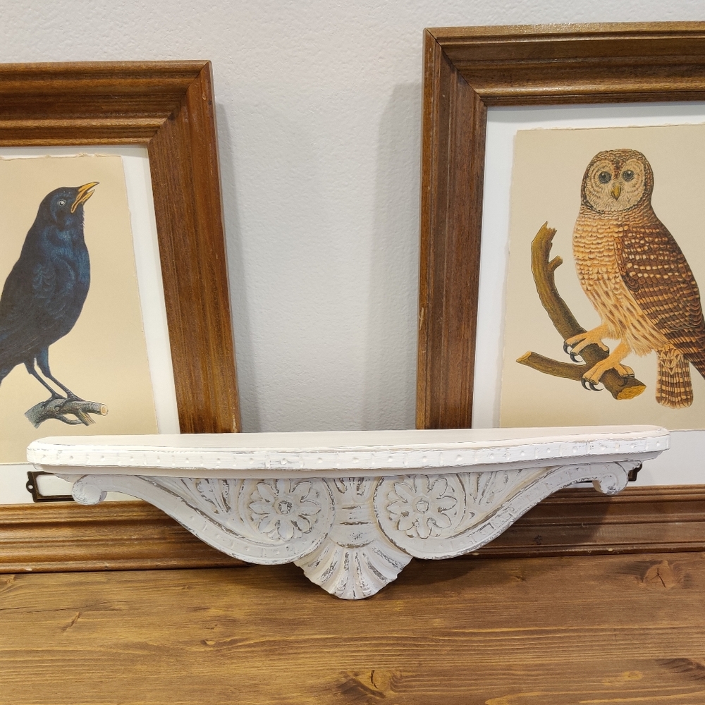 White Resin Ornate Shelf